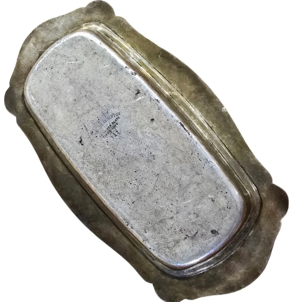 S. BLACKMINTON vintage silver plated butter relish‎ cranberry dish patina 8x4x3